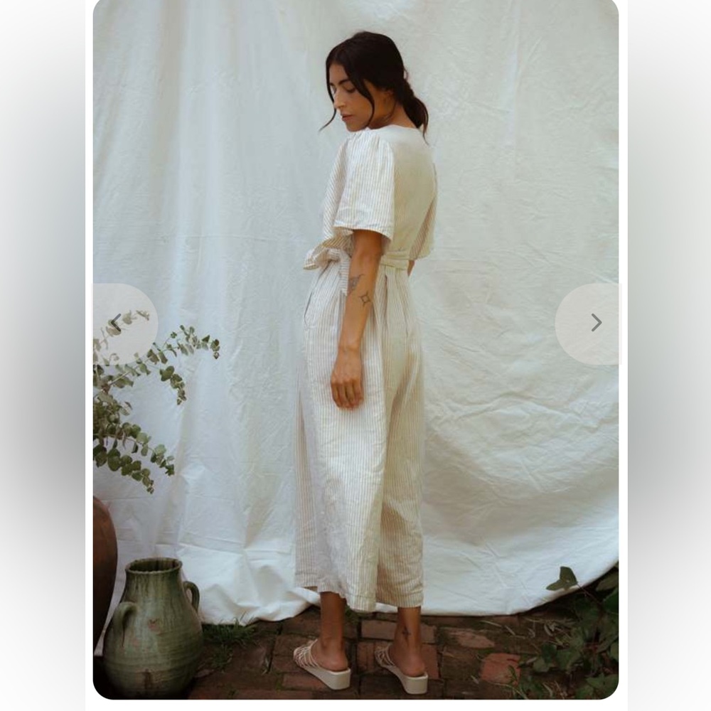 NWT Sugar Candy Mountain Ariana Linen Jumpsuit Women's Made in USA
